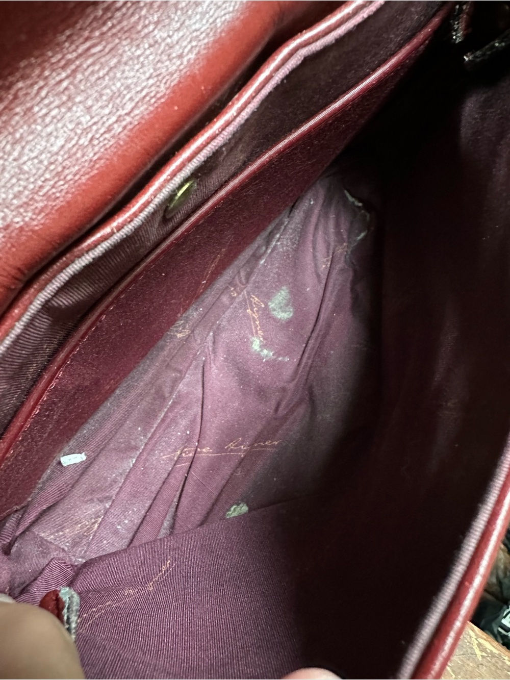Vintage Etienne Aigner Handmade Oxblood Leather Purse - Picture 11 of 12